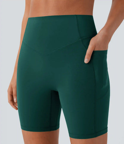 Halara UltraSculpt™ High Waisted Scrunch Butt Lifting Tummy Control Side Pocket Shaping Workout Biker Shorts 7''