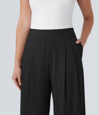 Breezeful™ High Waisted Wide Leg Quick Dry Work Pants with Pockets