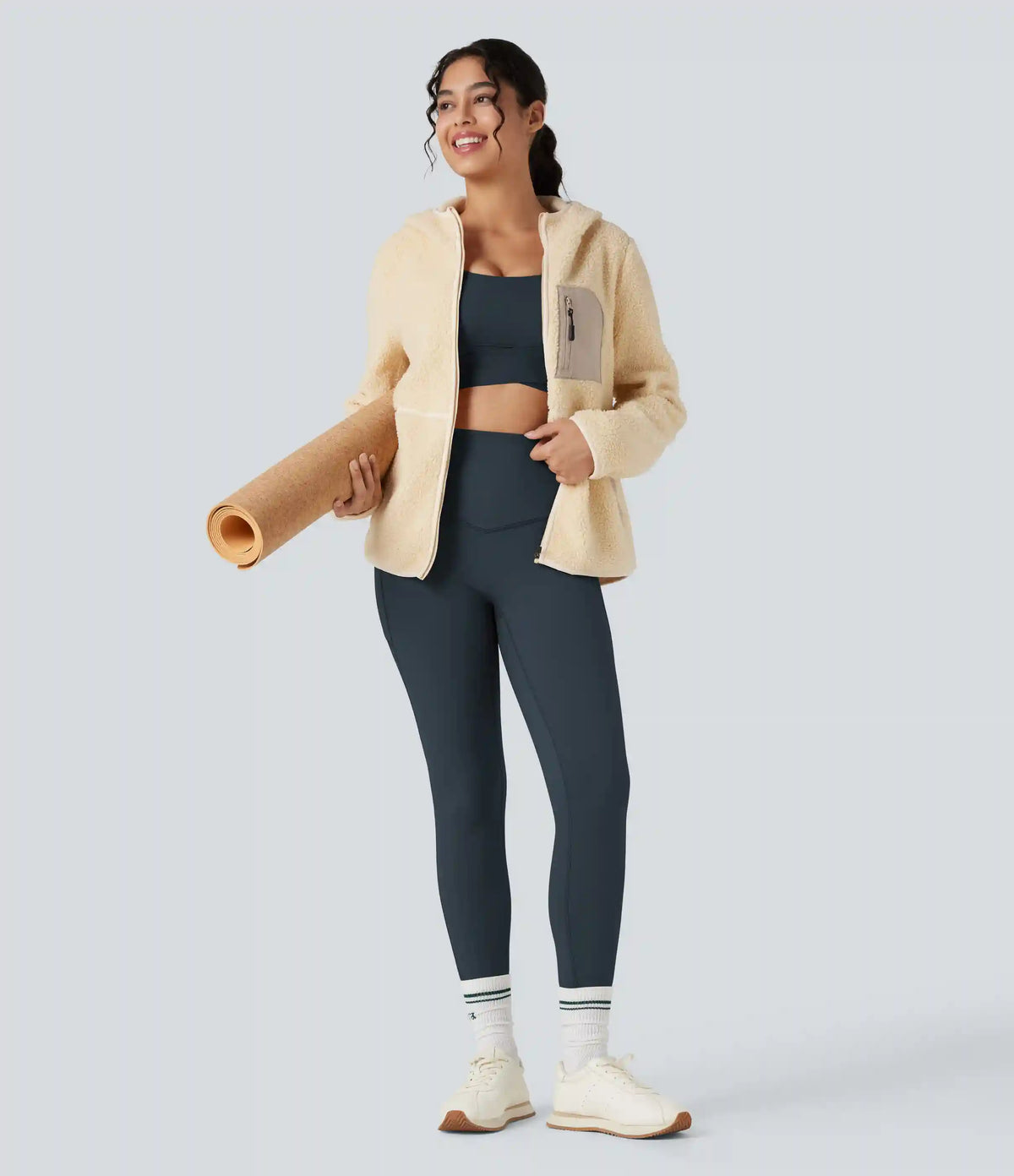 Halara Ultrasculpt™ Heat High Waisted Tummy Control Fleece Yoga Leggings with Pockets