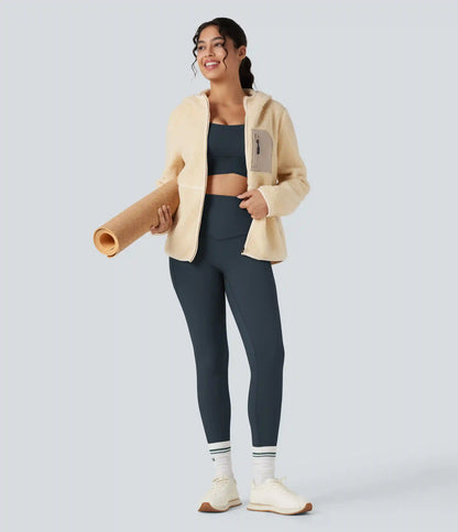 Halara Ultrasculpt™ Heat High Waisted Tummy Control Fleece Yoga Leggings with Pockets