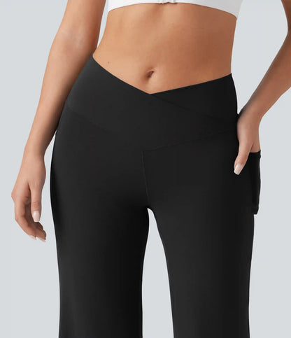 SoftlyZero™ Crossover High Waisted Dance Balloon Joggers with Pockets