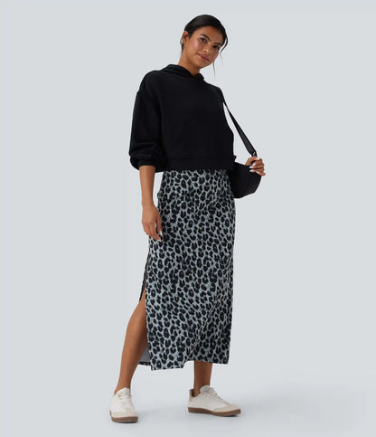 Halara UltraSculpt™ Leopard Print High Waisted Split Maxi Casual Skirt