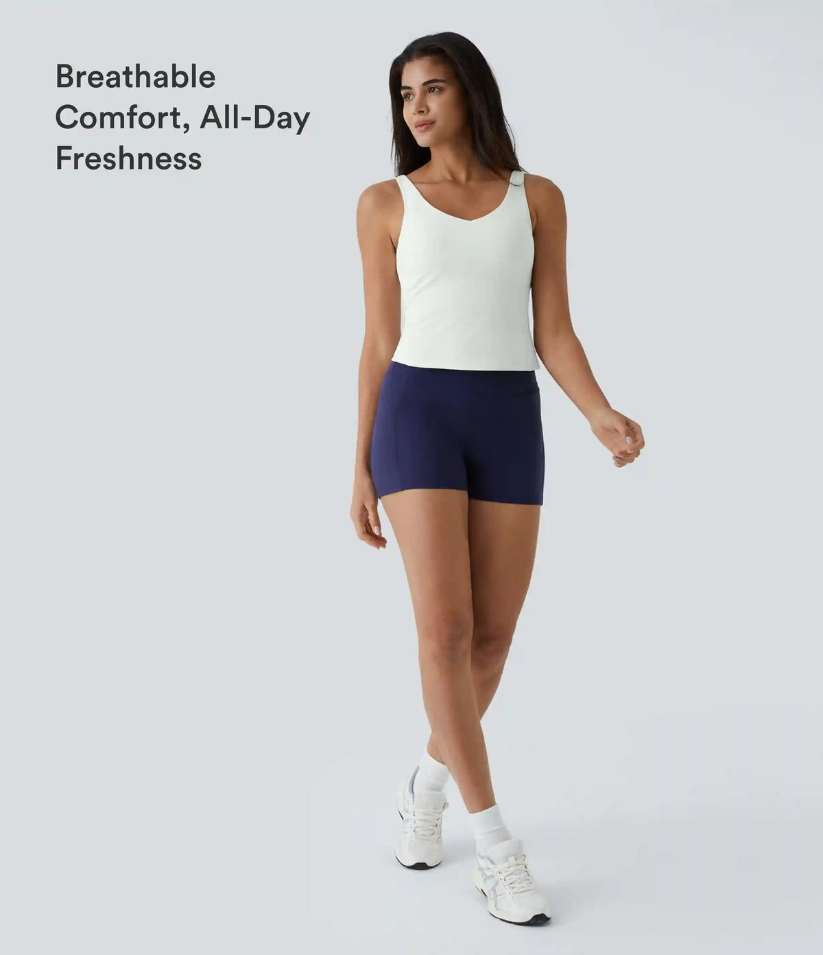 SoftlyZero™ Plush Padded V Neck Plain Tank Top