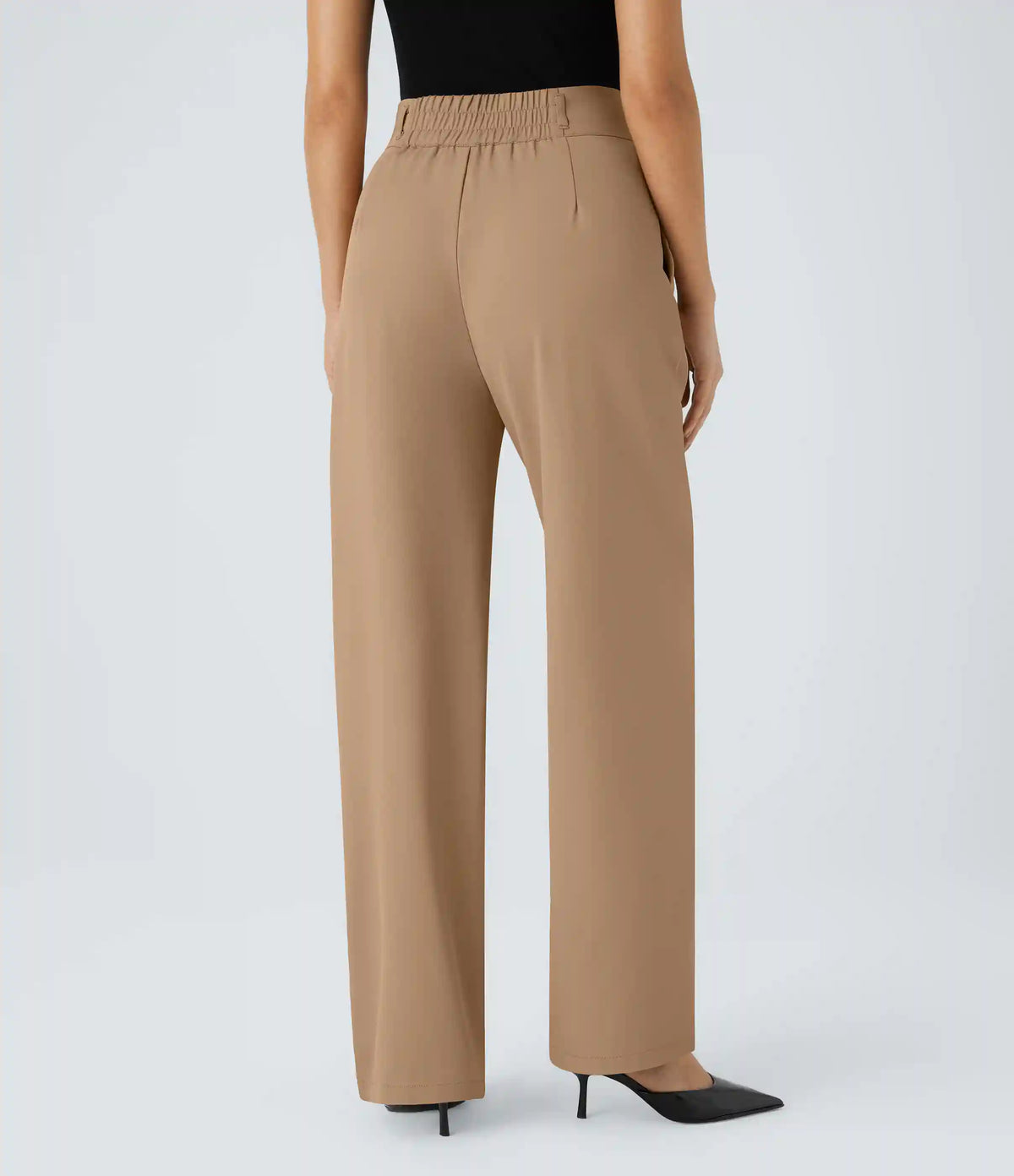 Halara Flex™ High Waisted Zipper Pocket Shirred Straight Leg Work Pants