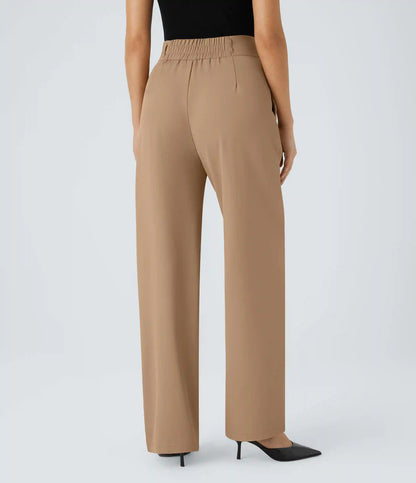 Halara Flex™ High Waisted Zipper Pocket Shirred Straight Leg Work Pants
