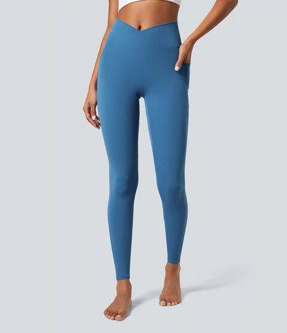 SoftlyZero™ Crossover Pocket Plain Leggings