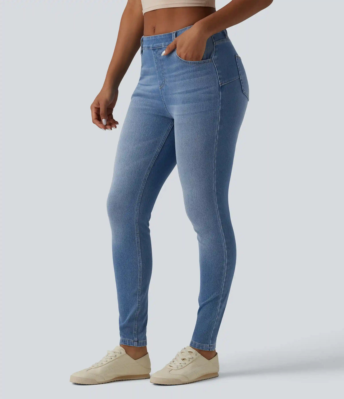 Halara Flex™ Curvy Mid Rise Skinny Casual Jeans with Pockets