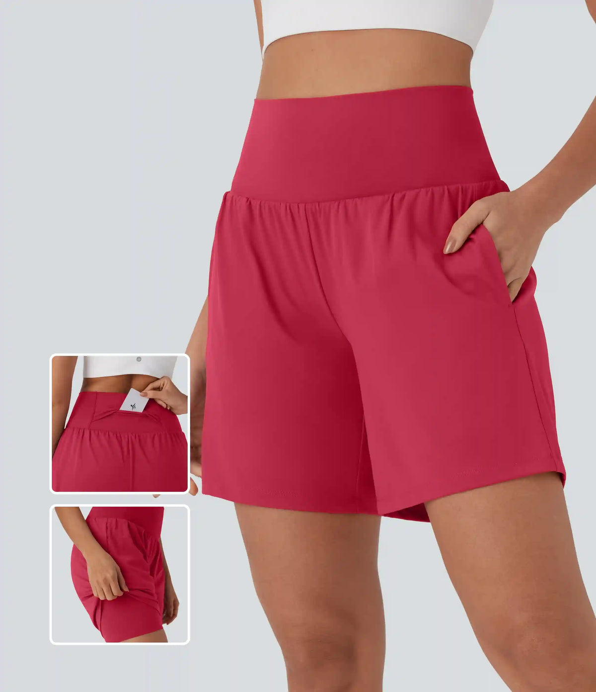 SoftlyZero™ Airy Super High Waisted 2-in-1 InstantCool Yoga Shorts 7" with Pockets