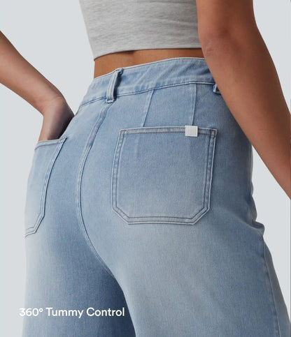 Halara Flex™ High Waisted Tummy Control Wide Leg Casual Jeans with Pockets
