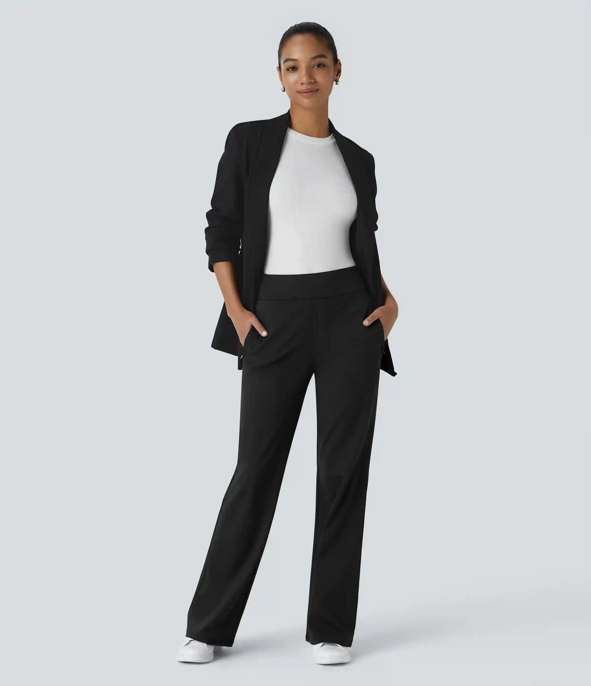 Halara Flex™ DayStretch Mid Rise Side Zipper Pocket Work Flare Pants