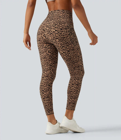 Halara UltraSculpt™ Leopard Print High Waisted Tummy Control Fleece Workout Leggings with Pockets