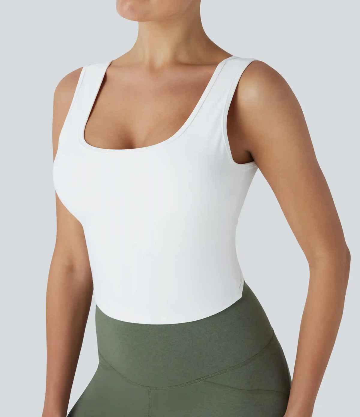 U Neck Crossover Dance Tank Top DD-F Cups