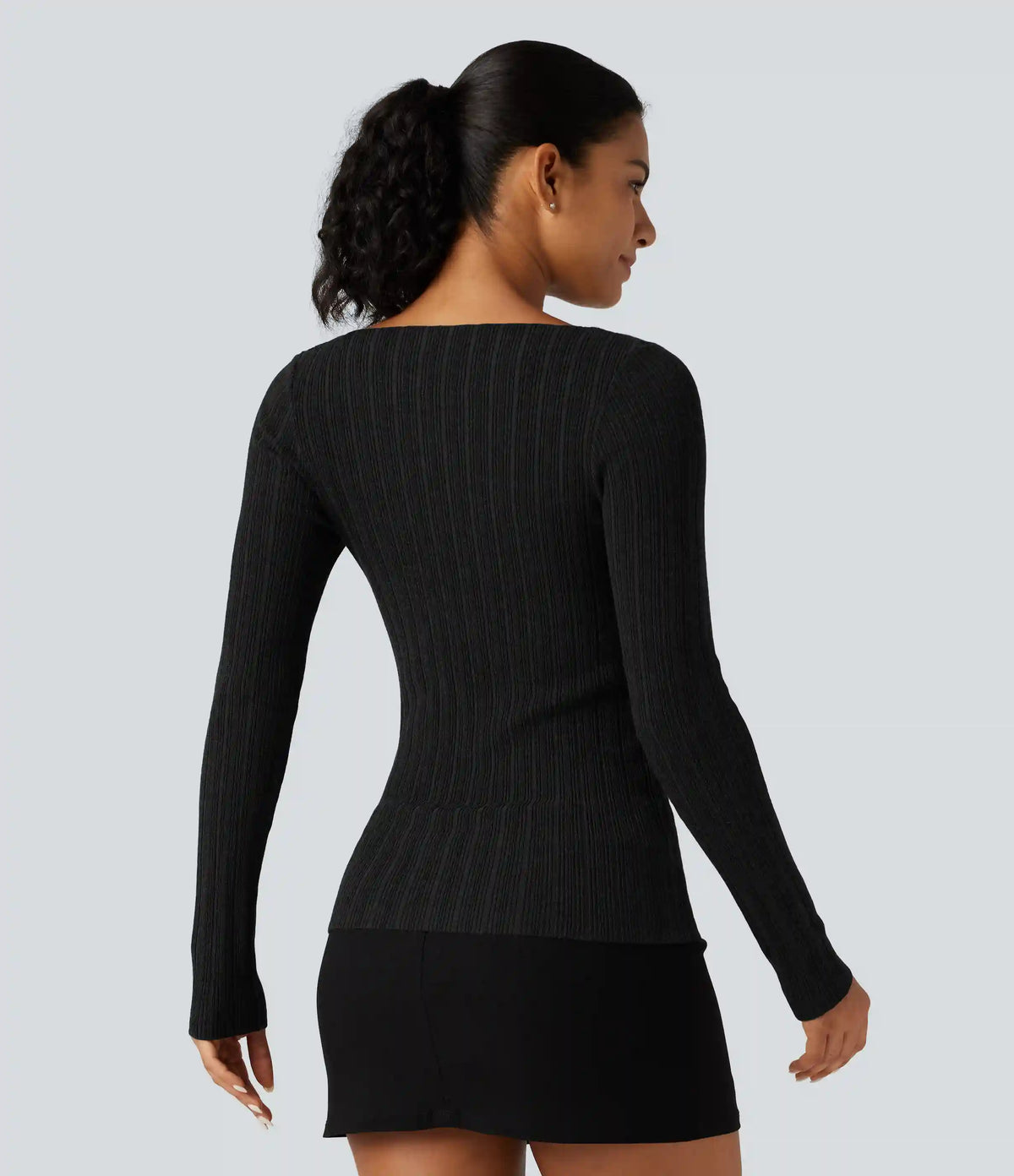 Boat Neck Long Sleeve Casual Sweater