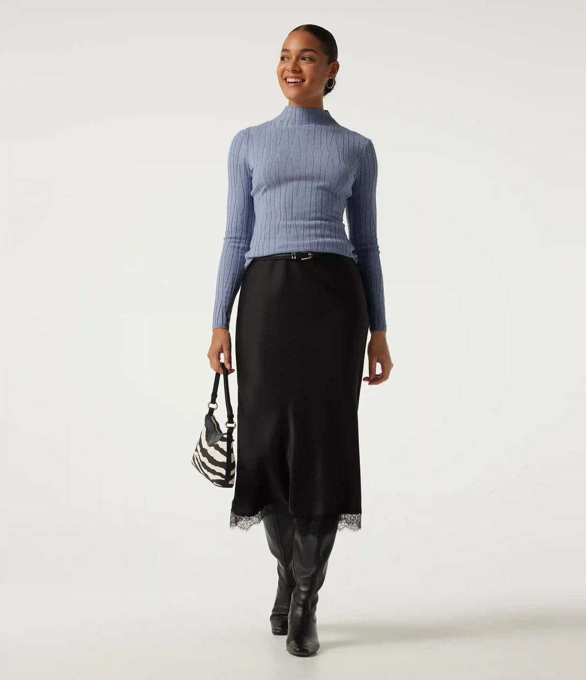 Mock Neck Long Sleeve Work Sweater