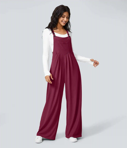 Pockets Waffle Casual Overalls