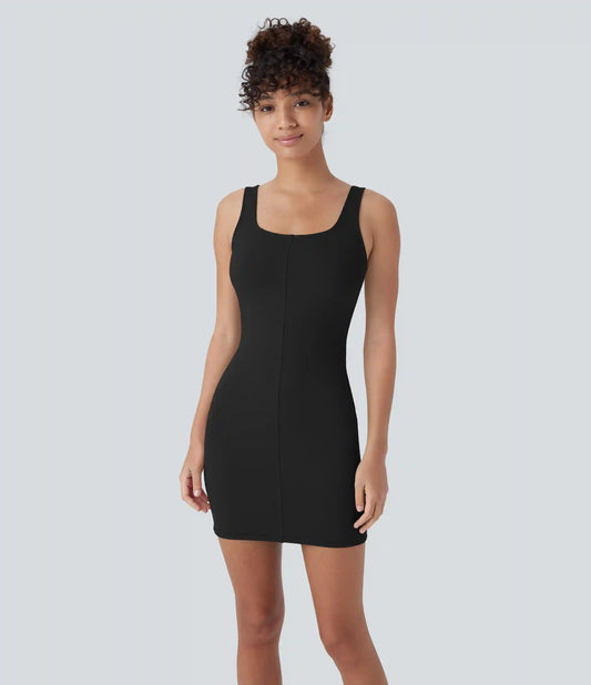 DayStretch Square Neck Bodycon Mini Dance Tank Dress