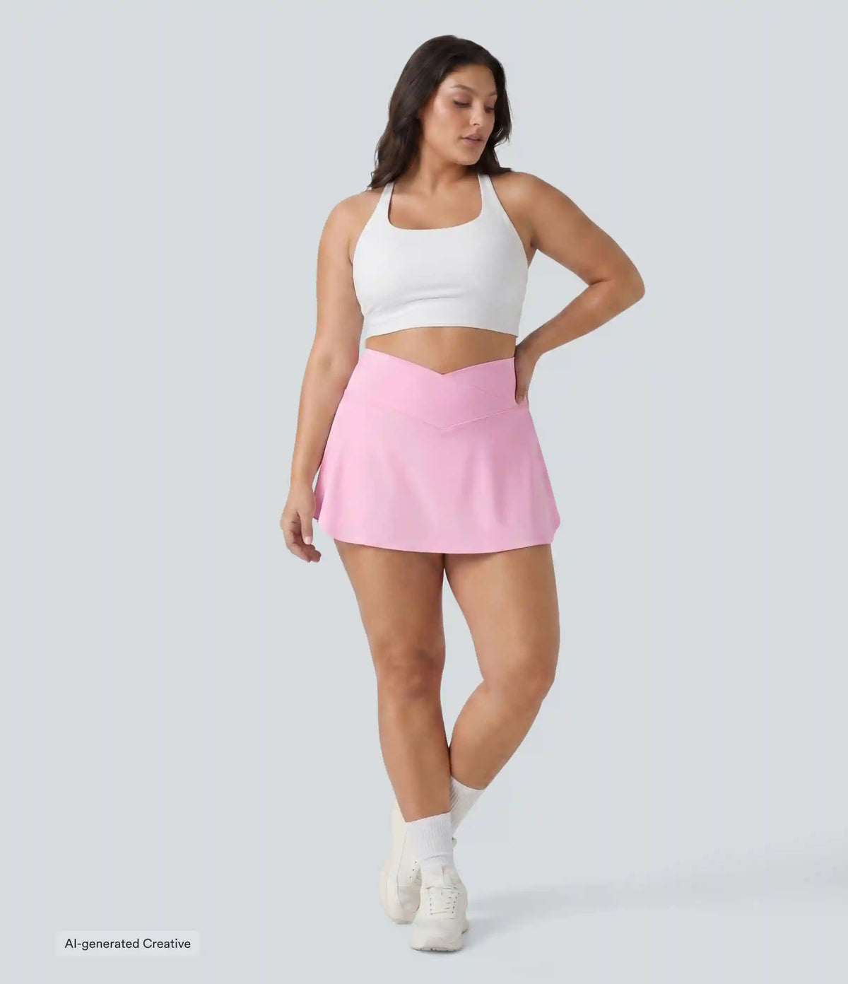 Everyday SoftlyZero™ Airy Crossover Pocket 2-in-1 InstantCool Tennis Plus Size Skirt-Lucid