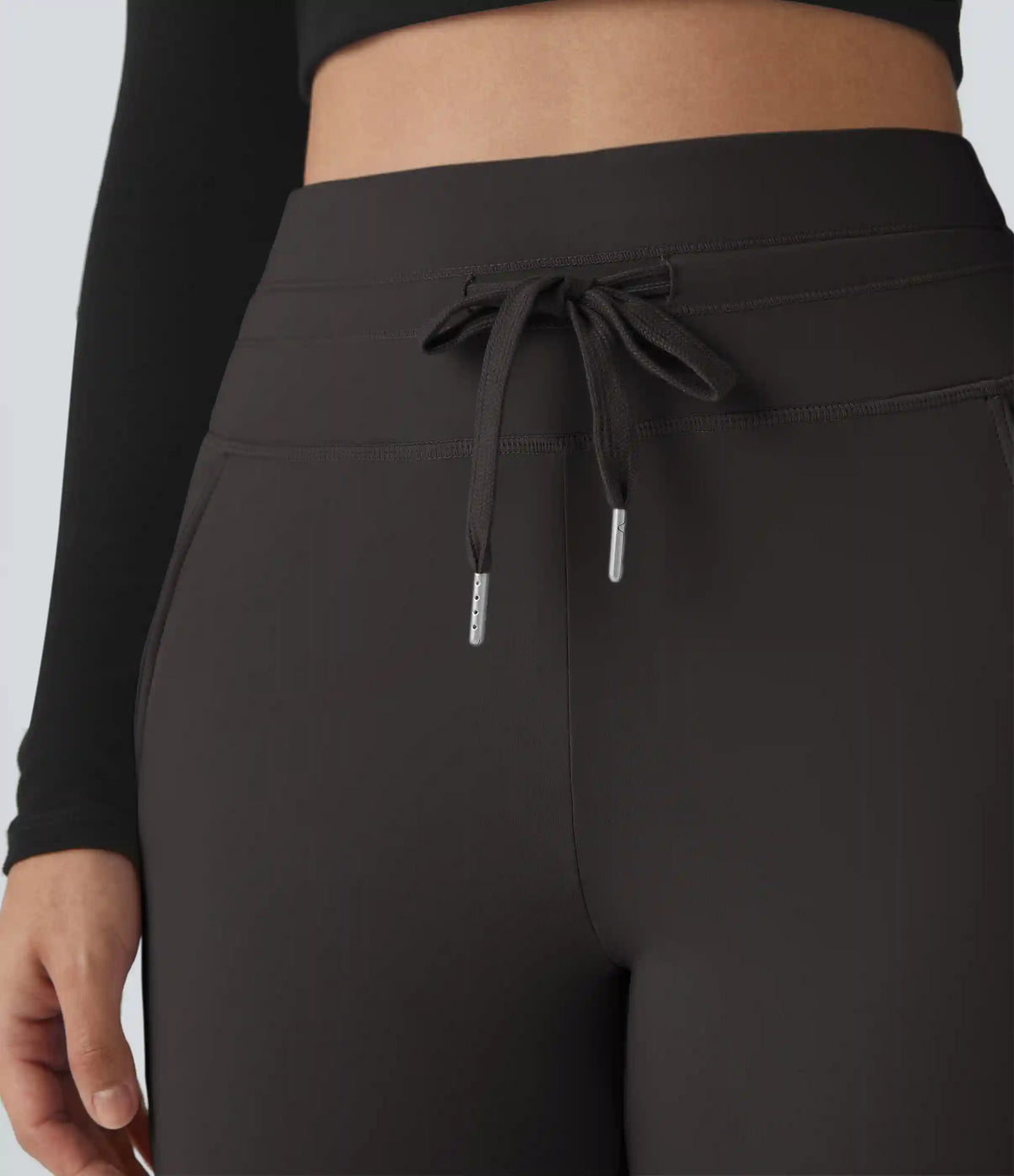 SoftlyZero™ Plush High Waisted Drawstring Pocket Plain Full Length Joggers