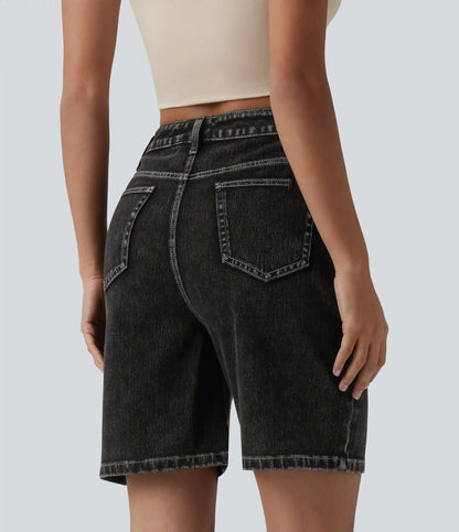 Halara Flex™ High Waisted Denim Casual Bermuda Shorts 7'' with Pockets