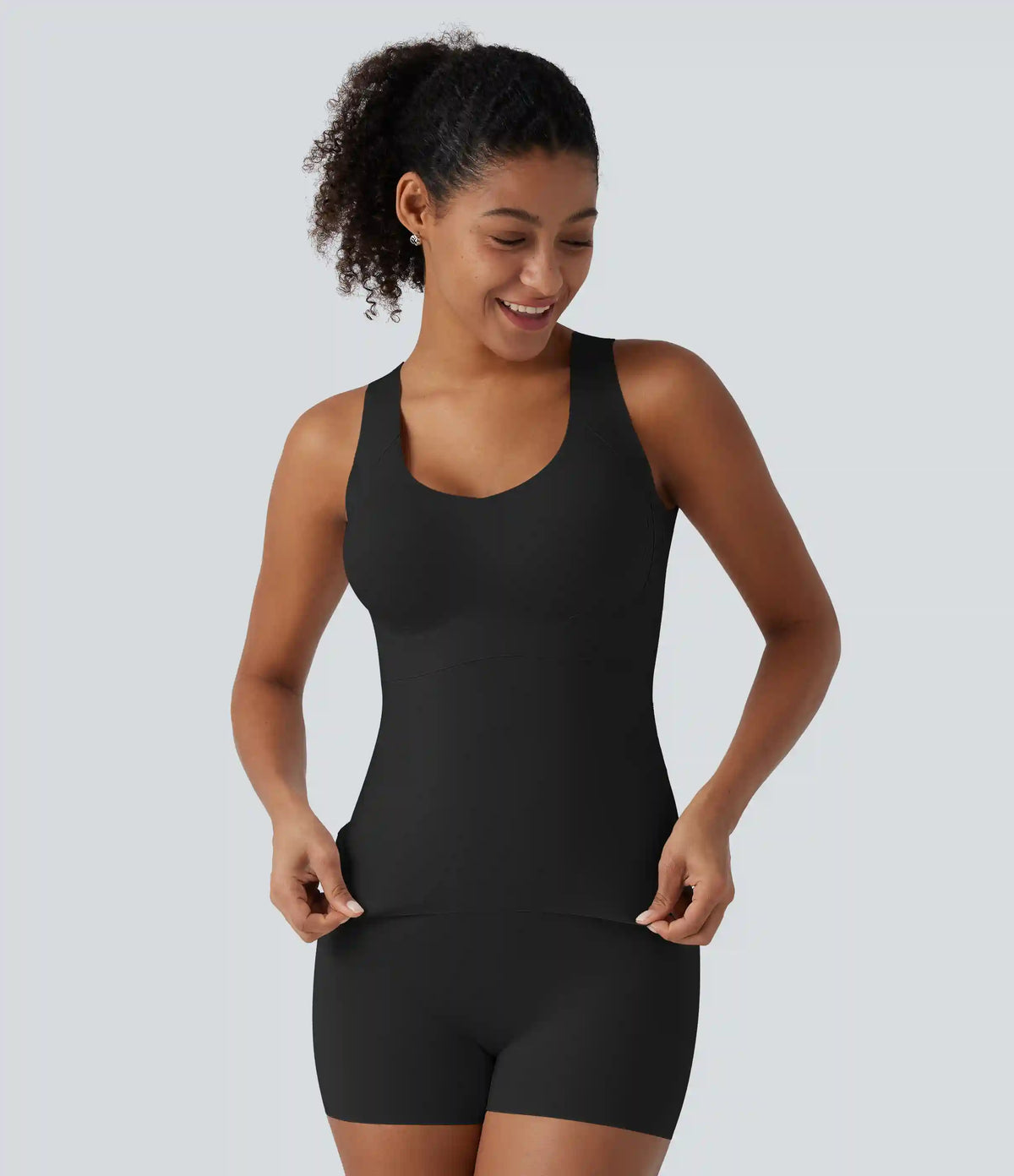 U Neck Push-Up Built-in Bra Casual Underwear