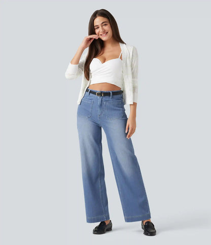 Halara Flex™ High Waisted Straight Leg Casual Jeans with Pockets