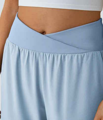 Breezeful™ High Waisted Crossover Quick Dry Resort Pants with Pockets