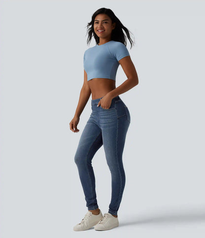 Halara Flex™ Curvy Mid Rise Skinny Casual Jeans with Pockets