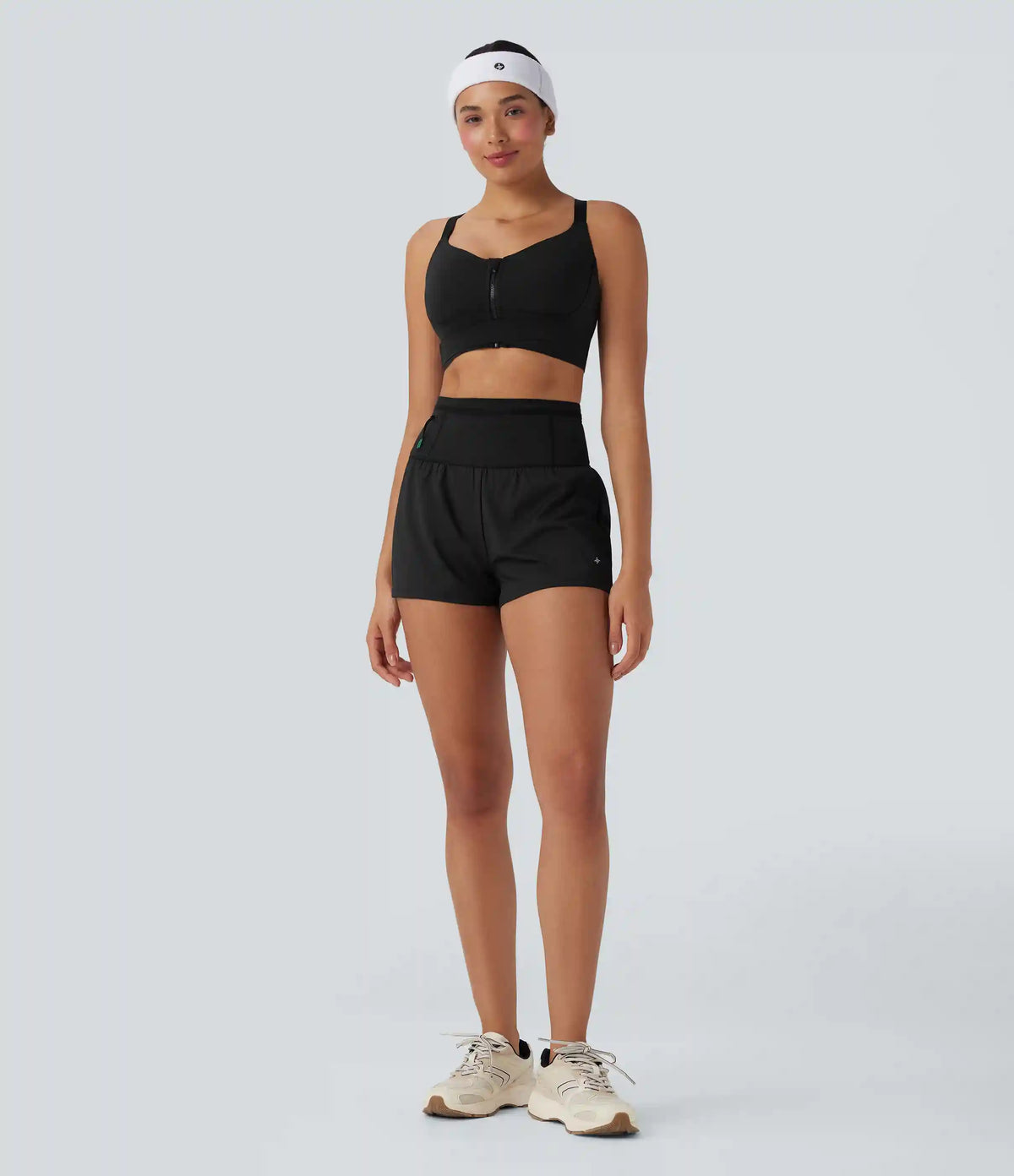 SpeedWave™ Medium Support Push Up Zipper Adjustable Buckle Quick Dry Running Sports Bra