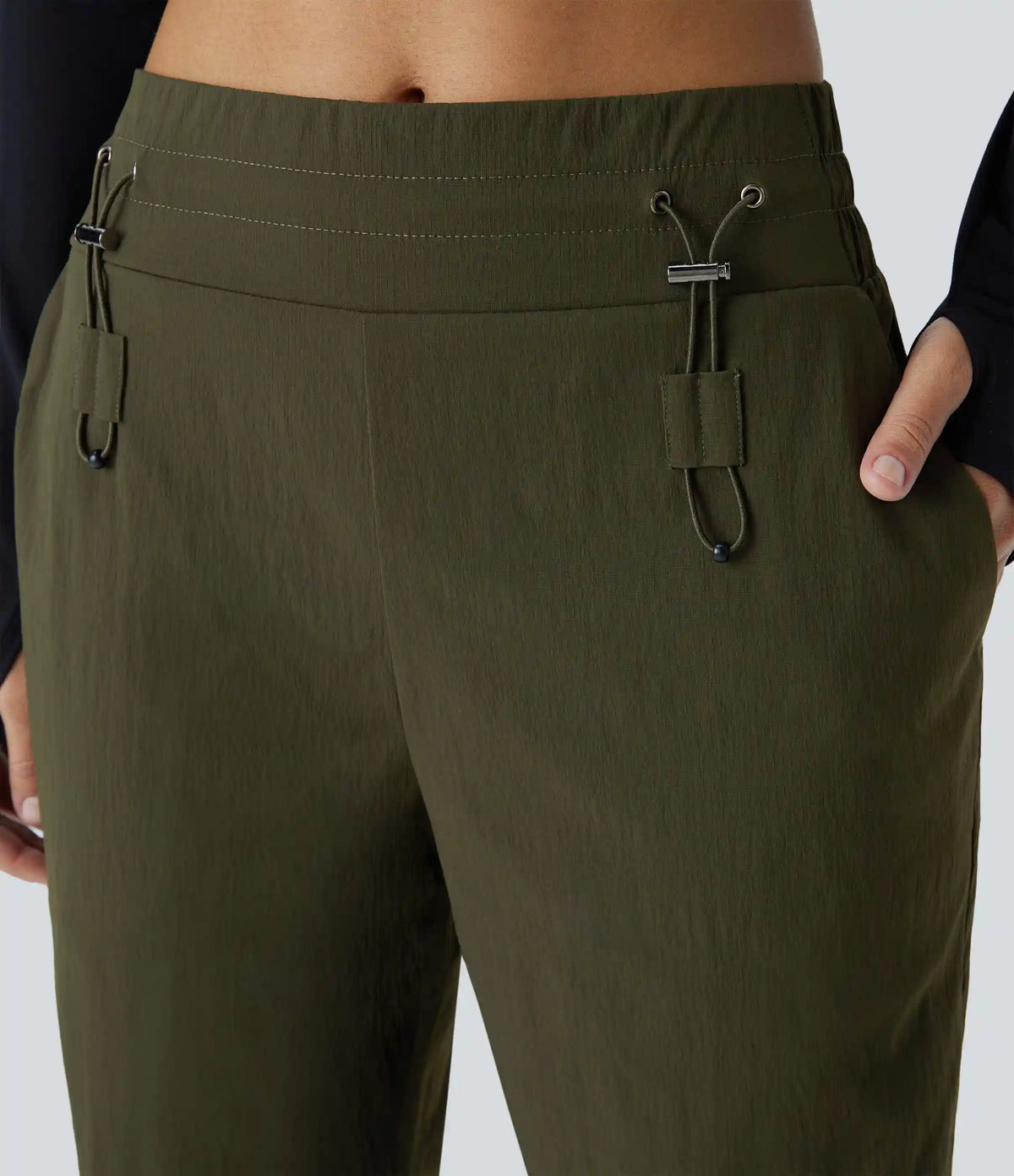 Wear-Resistant Mid Rise Pocket Straight Leg Casual Pants
