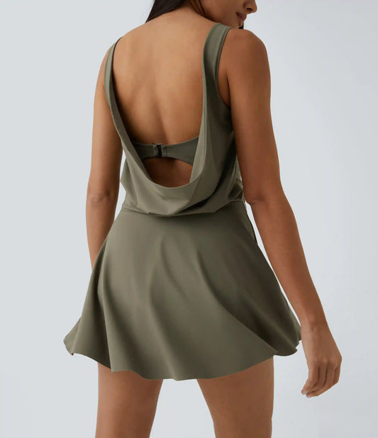 Draped G-Hook 2-in-1 Pocket Mini Dance Active Dress