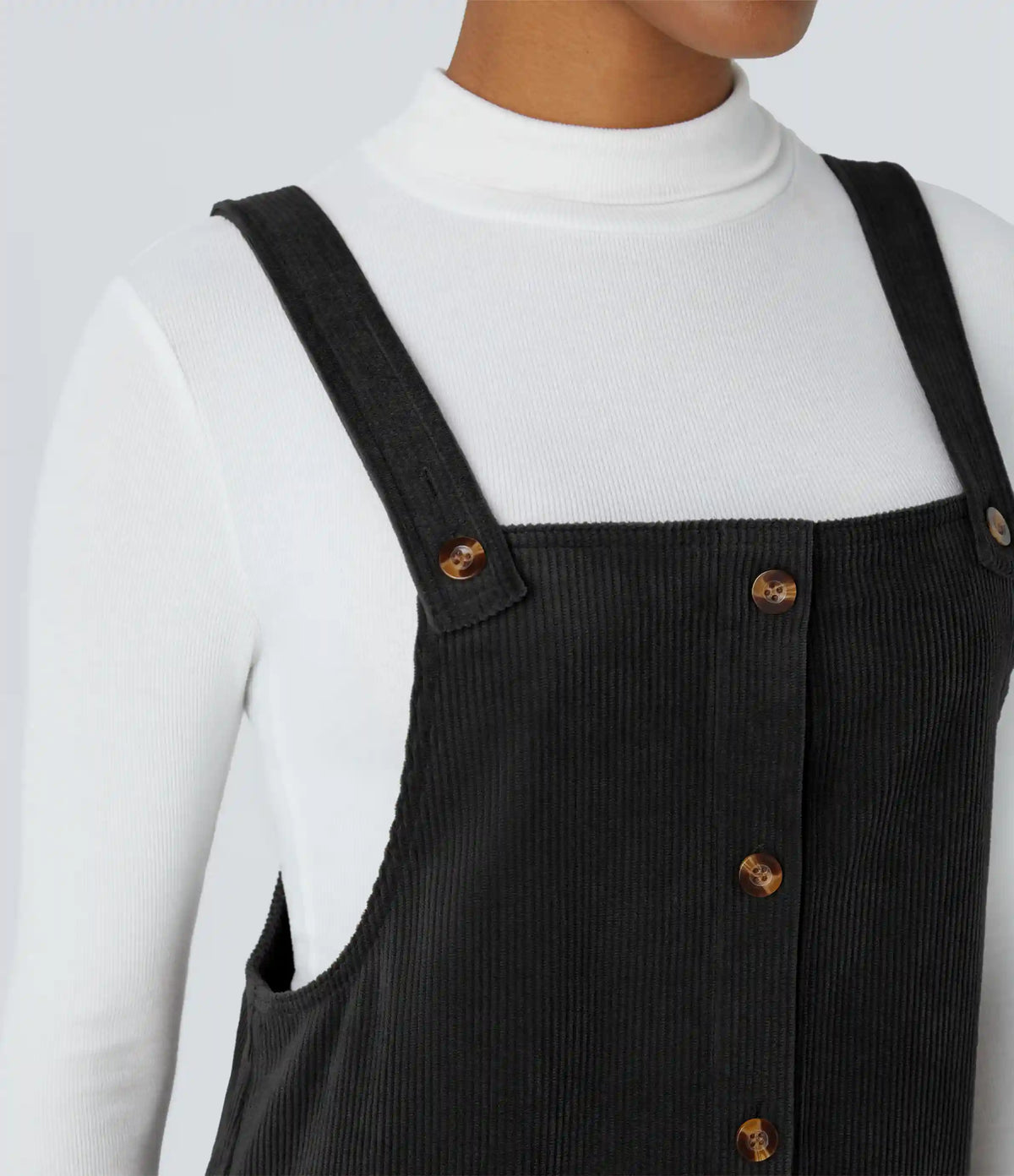 Pocket Corduroy Mini Casual Jumper Dress