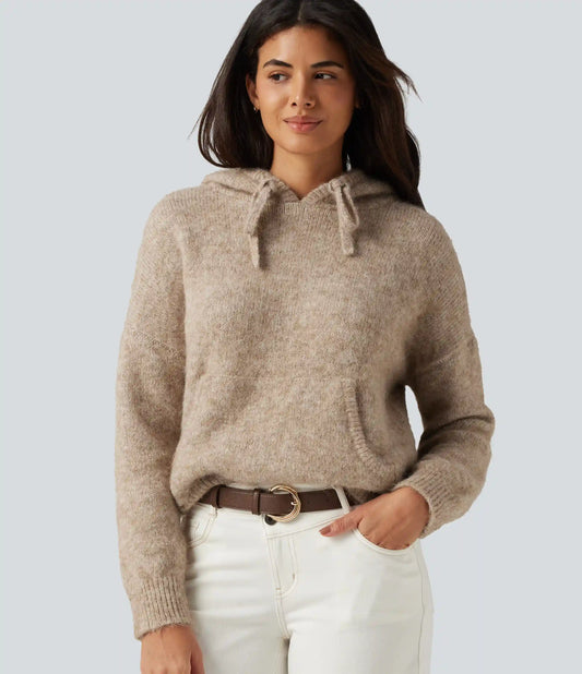 Hooded Long Sleeve Casual Sweater with Pocket
