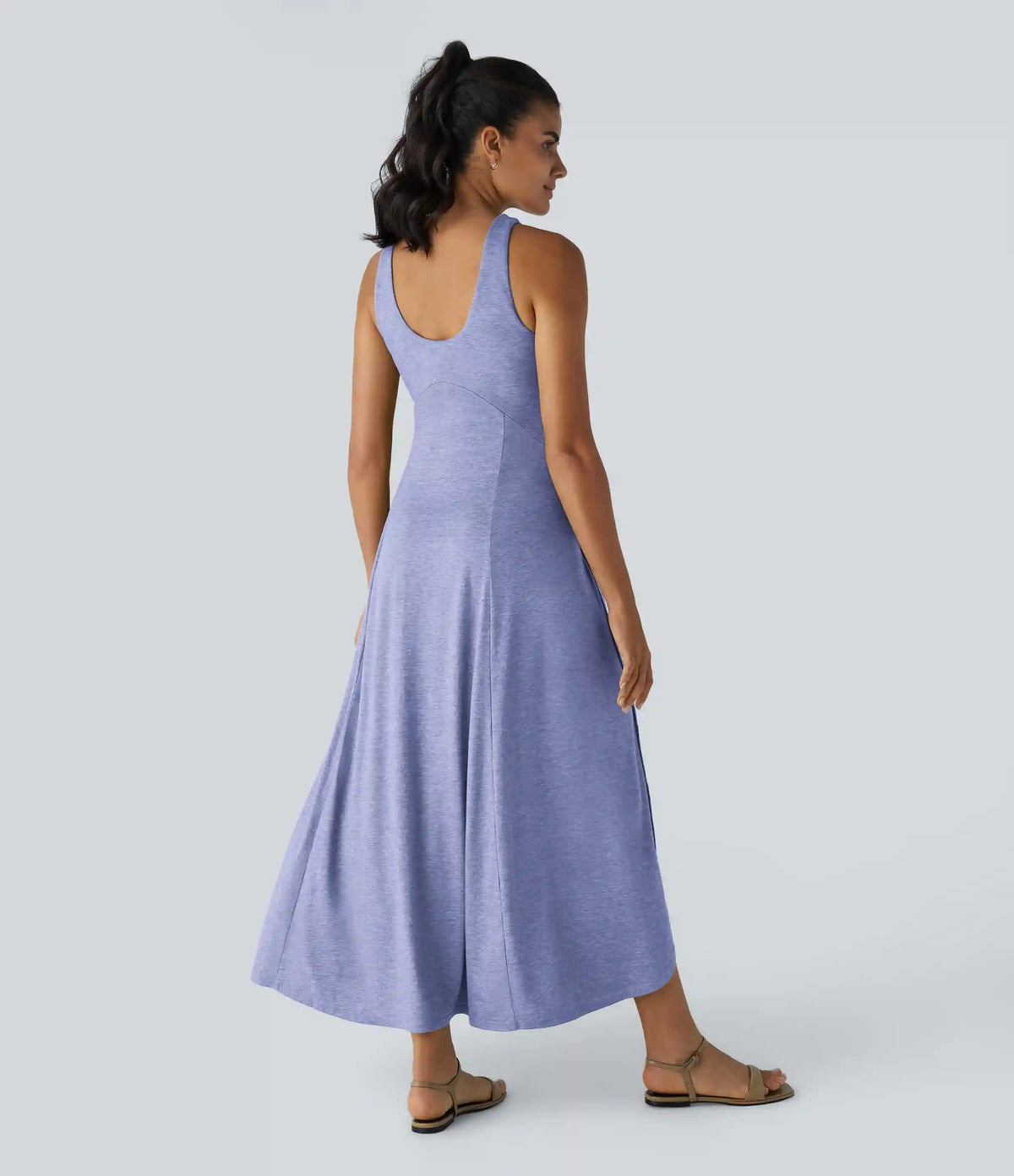 U Neck Flowy Maxi Casual Tank Dress