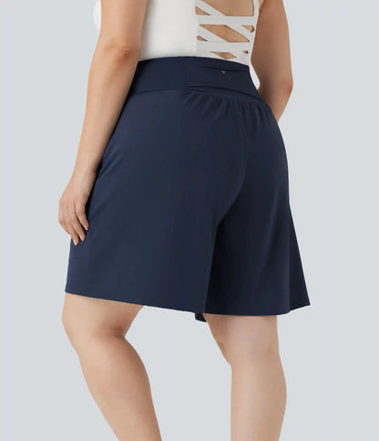 Plus Size SoftlyZero™ Airy High Waisted InstantCool Yoga Bermuda Shorts with Pockets