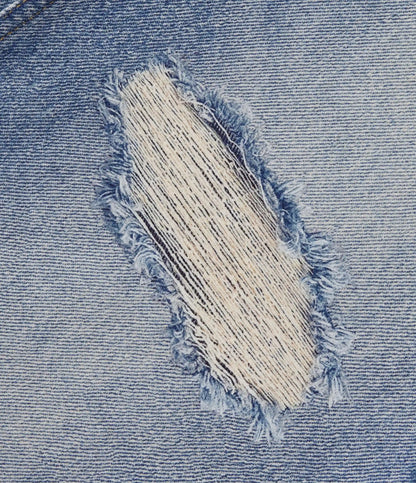 High Waisted Denim Print French Terry Casual Sweatpants Jeans with Pockets