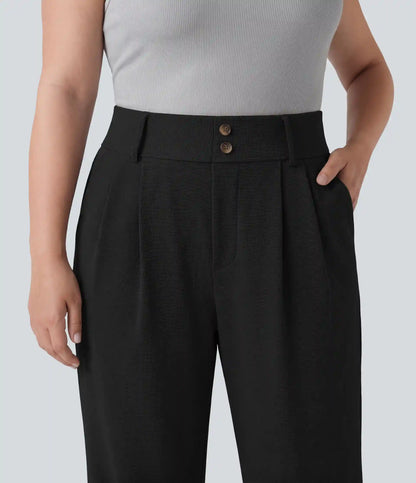 Plus Size Halara Flex™ High Waisted Tapered Waffle Work Pants with Pockets