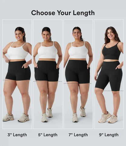 Plus Size Halara UltraSculpt™ High Waisted Scrunch Butt Lifting Tummy Control Shaping Training Biker Shorts 9'' with Pockets