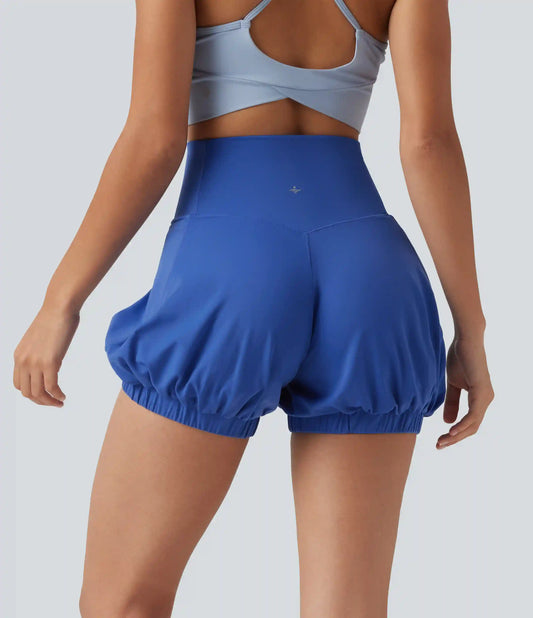 SoftlyZero™ High Waisted Tummy Control Dance Bubble Shorts 4'' with Pockets