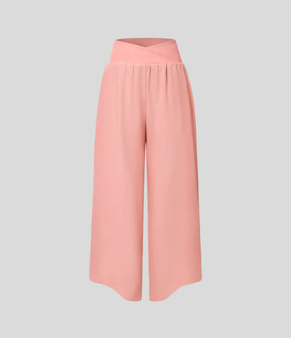 Breezeful™ High Waisted Crossover Quick Dry Resort Pants with Pockets