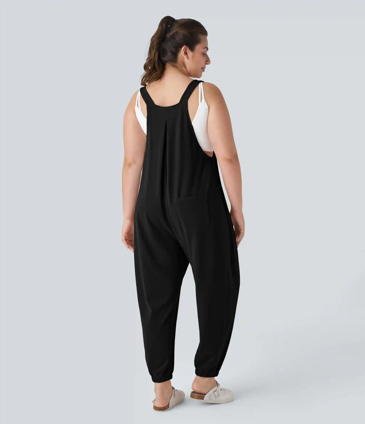 Pockets Waffle Casual Plus Size Jogger Overalls