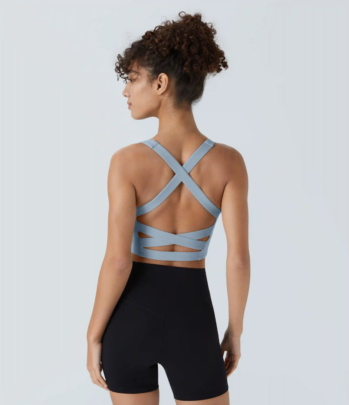 SoftlyZero™ Airy Square Neck Backless Crisscross Cropped InstantCool Yoga Tank Top