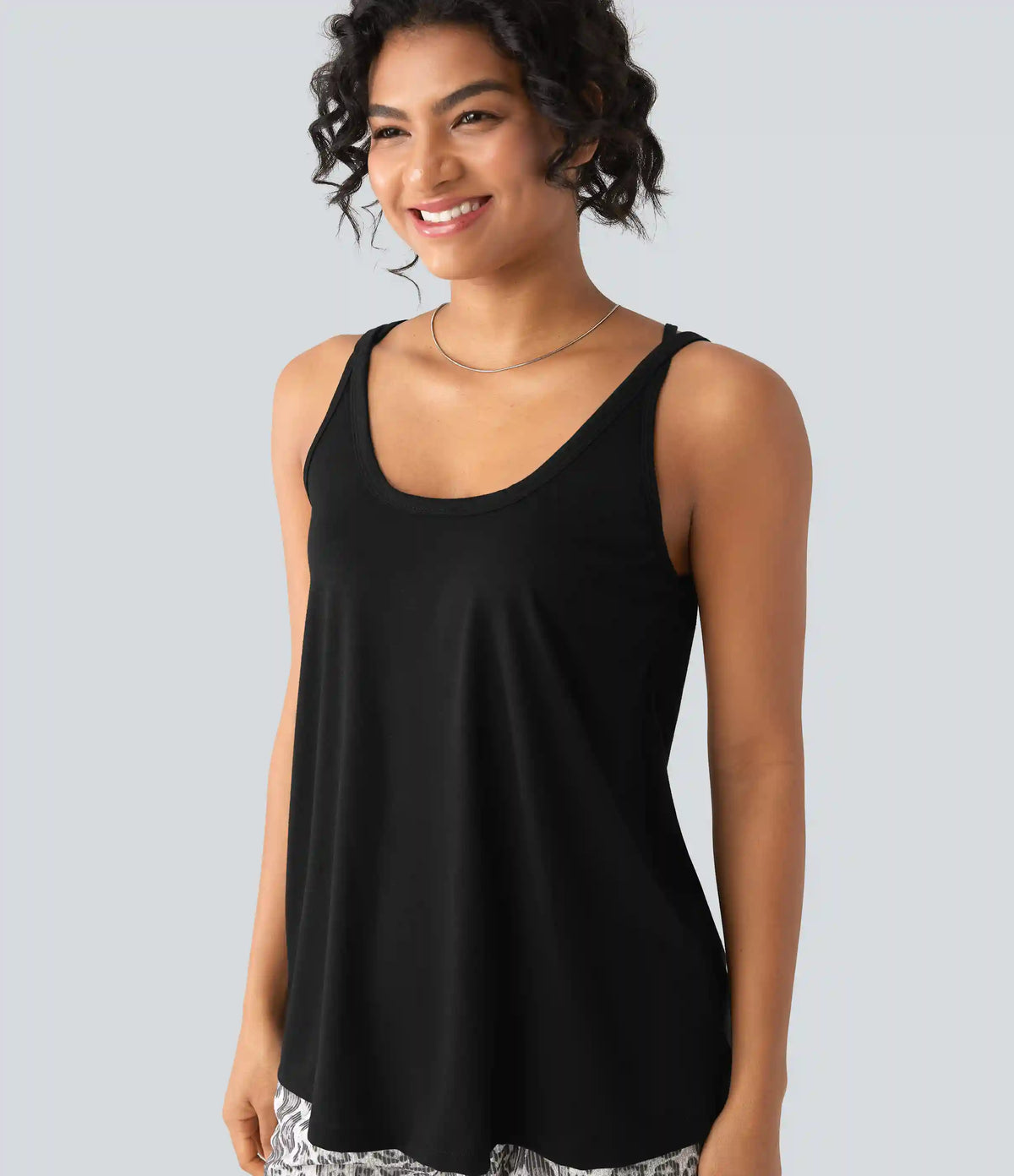 U Neck Relaxed Casual Tank Top