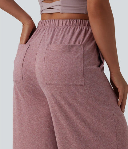 High Waisted Wide Leg Yoga Pants with Pockets
