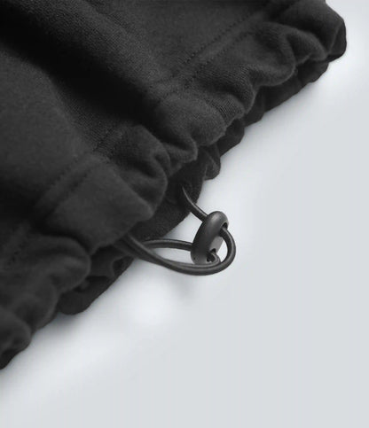 Double Waistband High Waisted Tummy Control Color Block Fleece Casual Wide Leg Pants with Pockets
