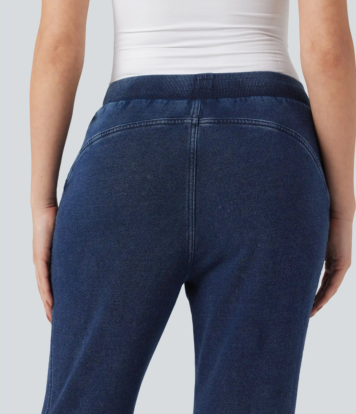 Halara Flex™ Mid Rise French Terry Casual Flare Sweatpants Jeans with Pockets