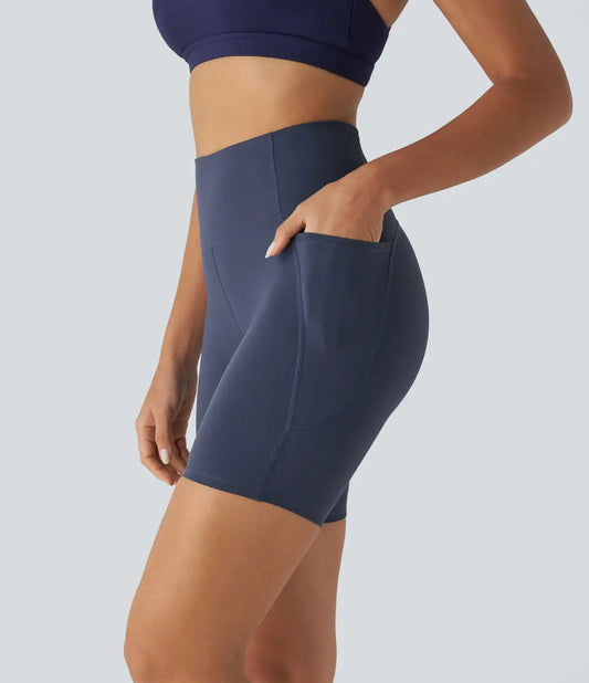 Halara UltraSculpt™ High Waisted Tummy Control Pocket Training Biker Shorts 7''