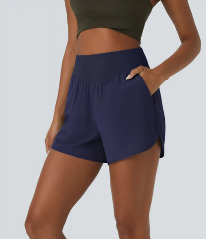 Breezeful™ High Waisted Pocket Quick Dry Casual Shorts 4"