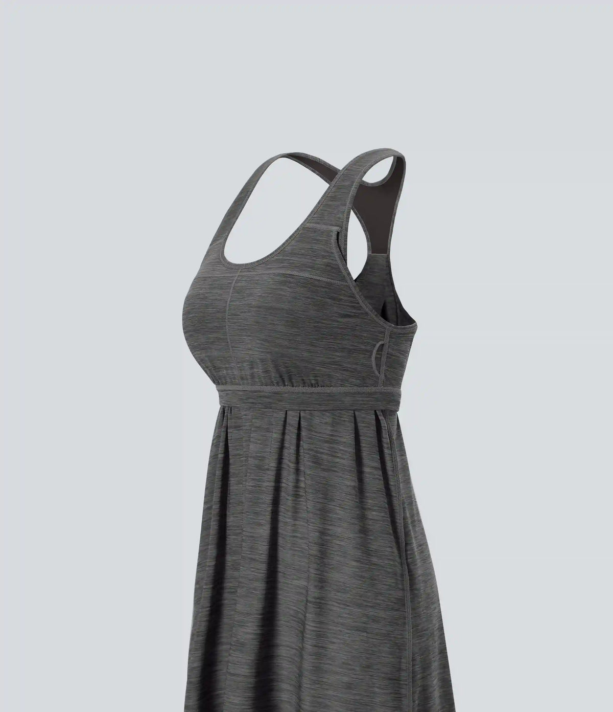 U Neck Racerback Contrast Mesh 2-Piece Pocket Mini Yoga Active Dress
