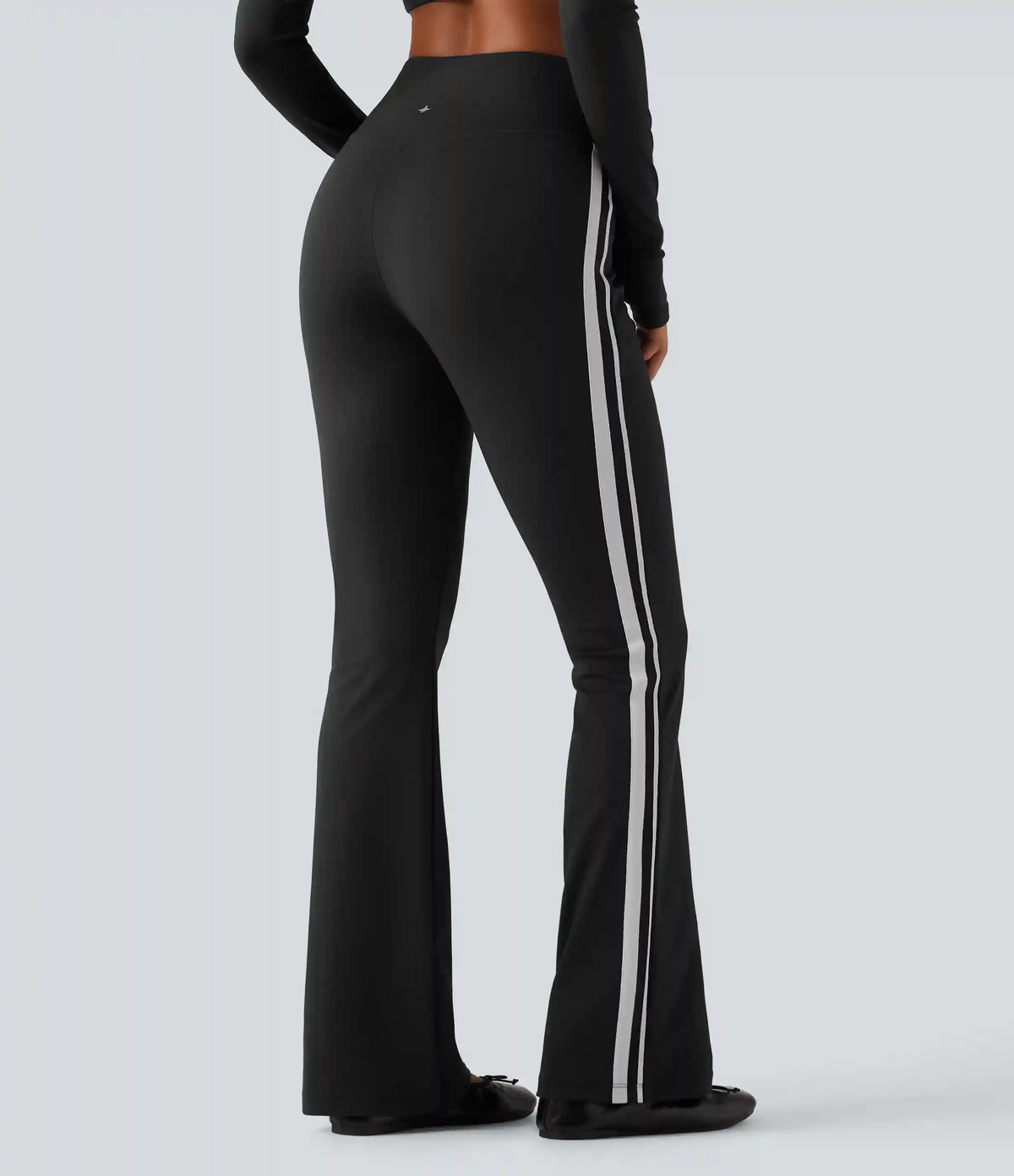 DayStretch High Waisted Crossover Tummy Control Side Stripe Bootcut Casual Pants with Pockets