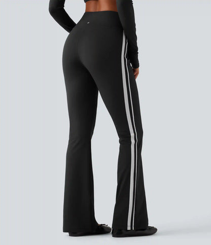 DayStretch High Waisted Crossover Tummy Control Side Stripe Bootcut Casual Pants with Pockets